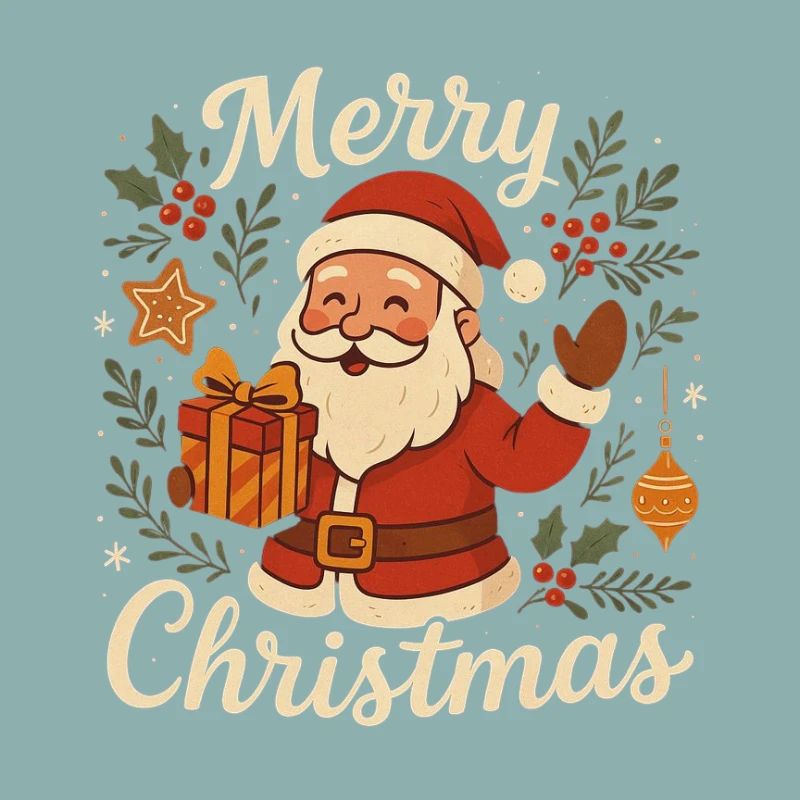 Frohe Weihnachtsmann-Geschenk-Illustration