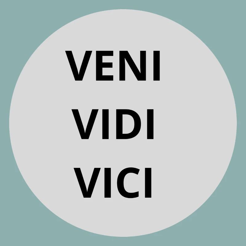Veni Vidi Vici Three Line Circle Print