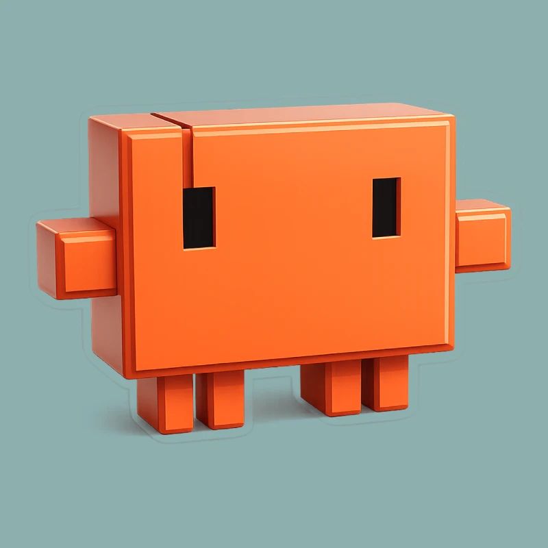 Claude Code Pixel 3D Maskottchen süßer Dev-Aufkleber
