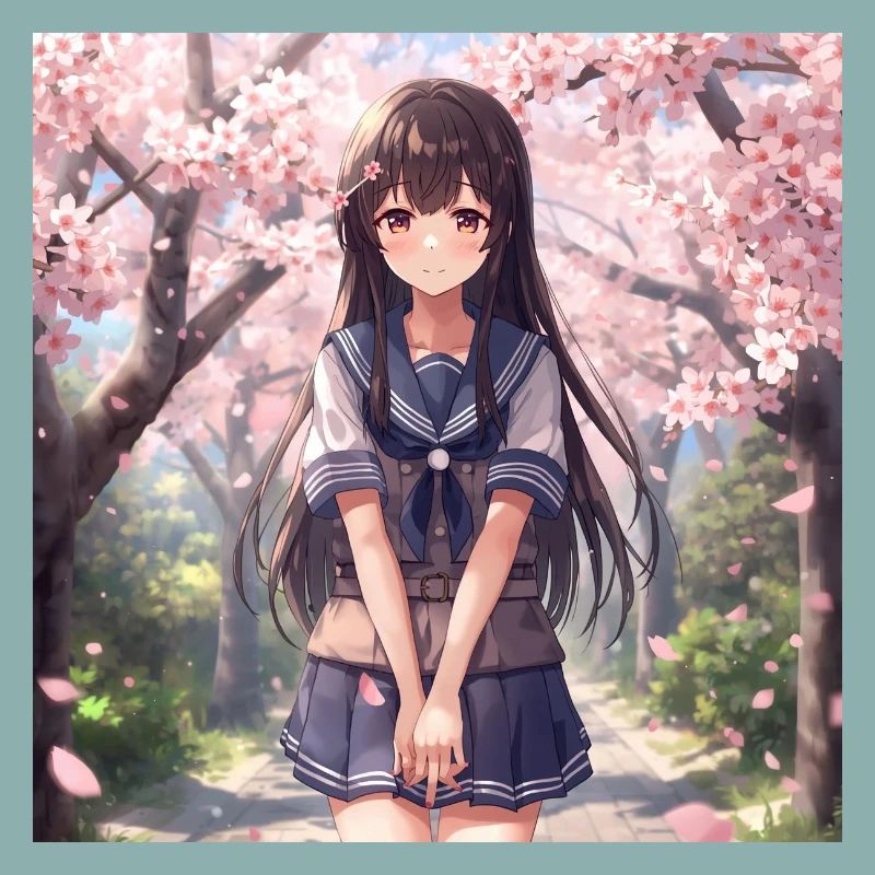 Kirschblüten Schulmädchen
