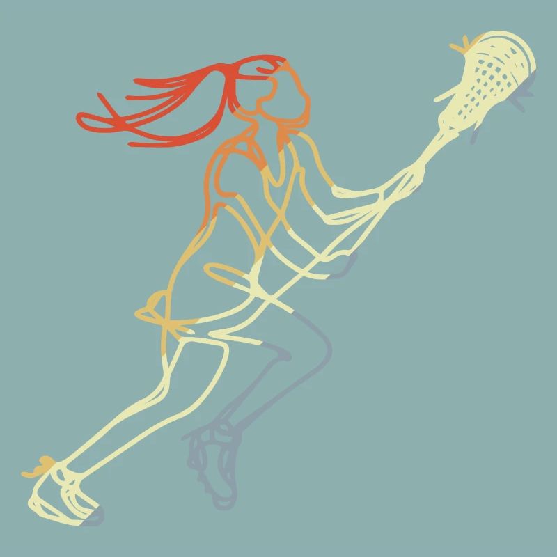 Mädchen Lacrosse Retro Stil