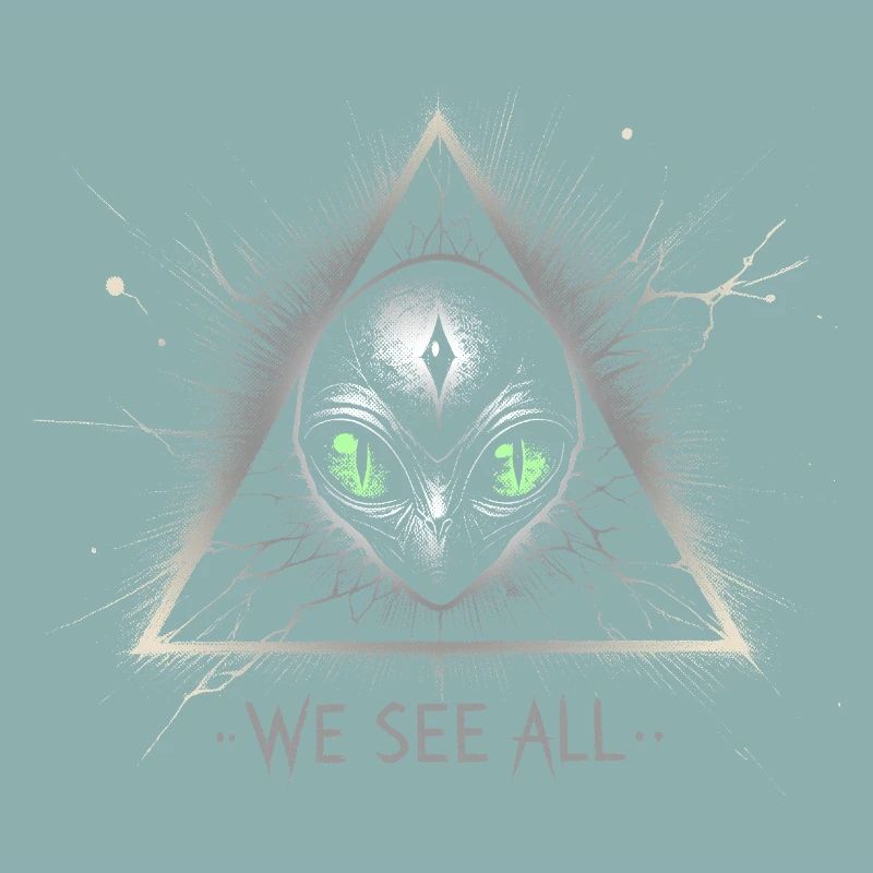 Alien Triangle We See All Cosmic Symbol Tee