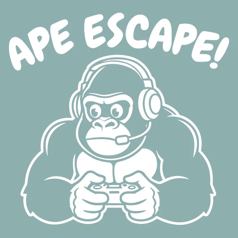 Monkey Gamer with Headset Controller