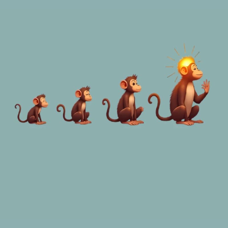 Evolution der Affen mit Sonnenkopf