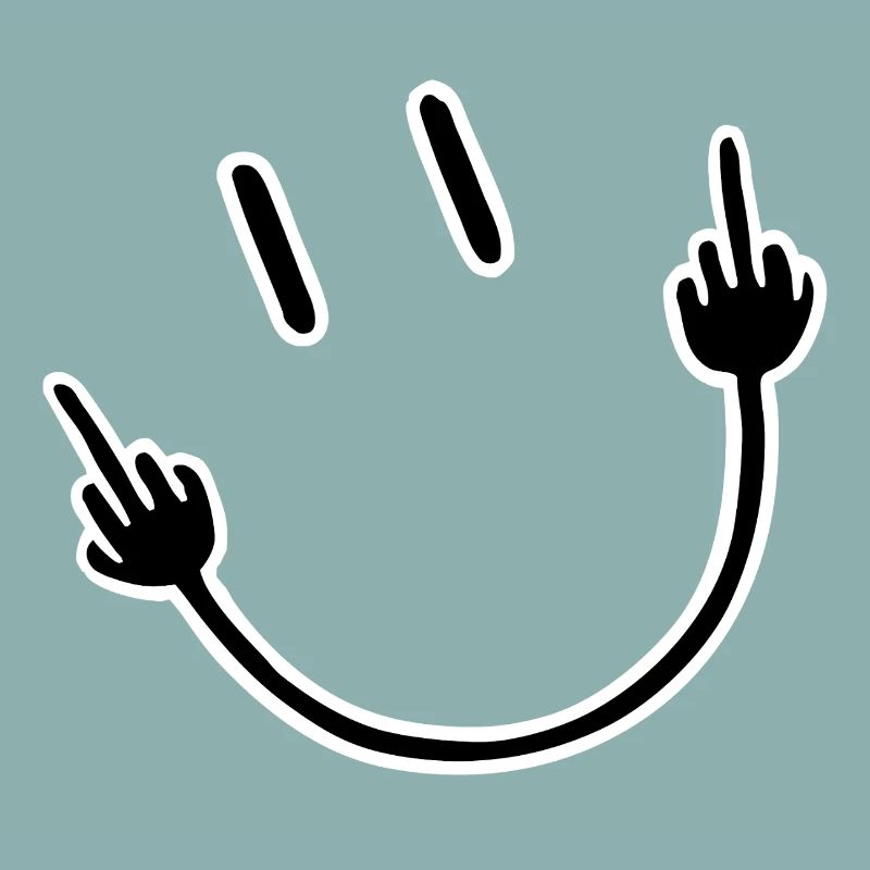 Gesicht mit Mittelfinger-Geste