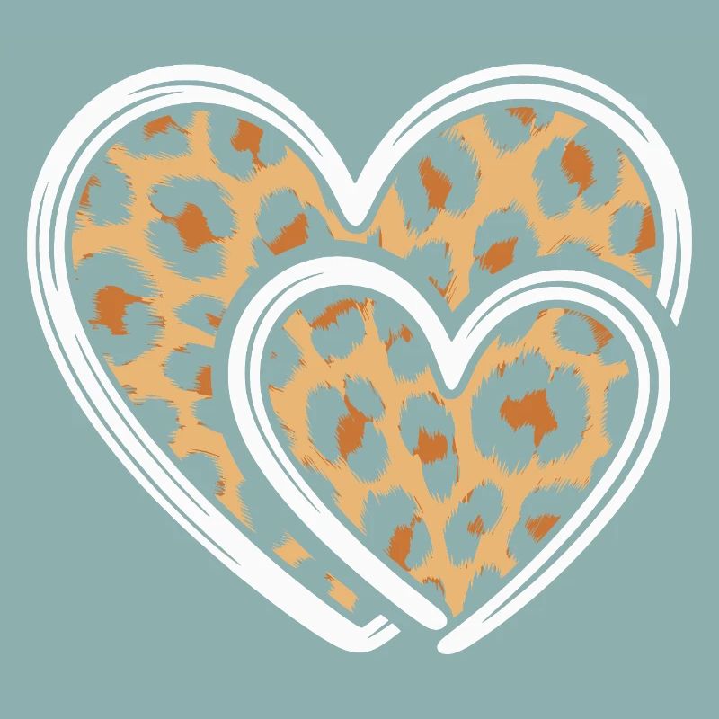 Coeur avec imprimé léopard