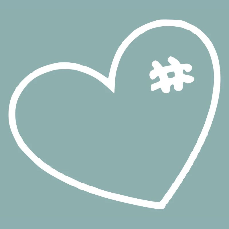 Coeur blanc avec points de suture