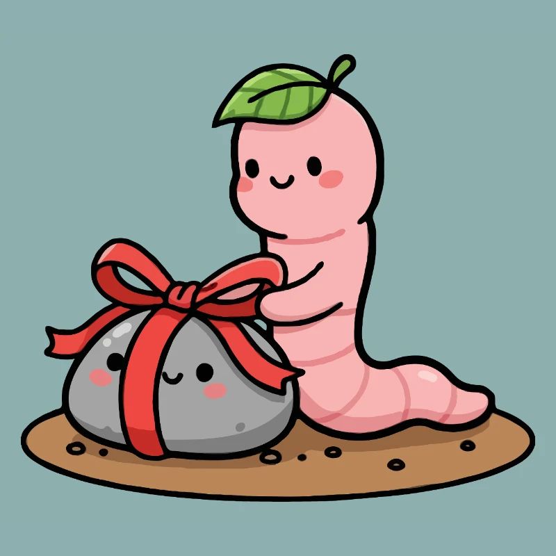 Small worm with Gift