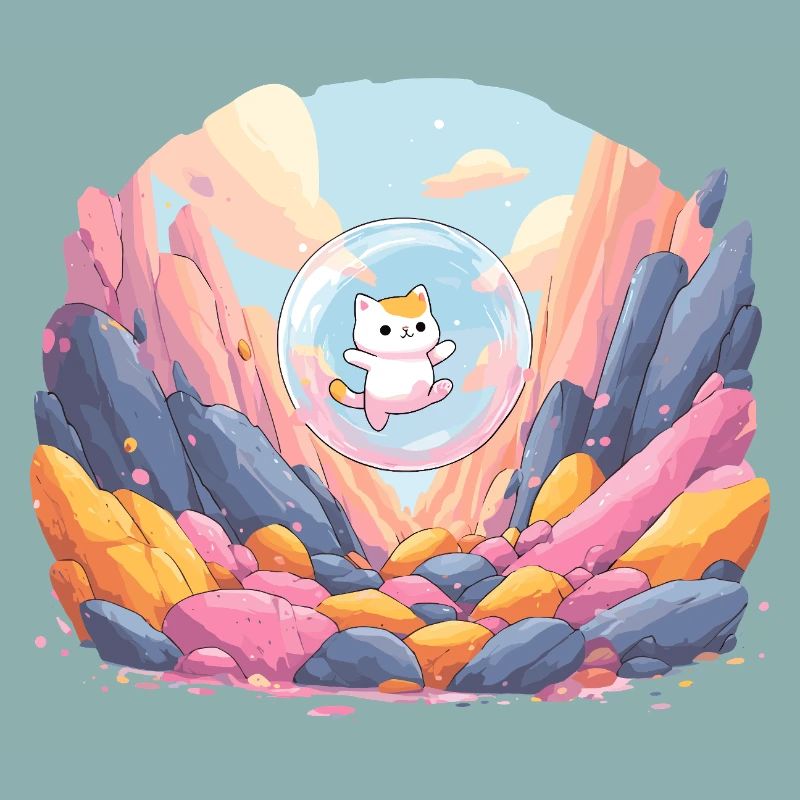 Boule de chat dans le canyon coloré