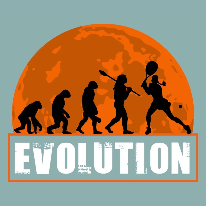 Tennis Evolution Joueuse Féminine Art rétro au coucher de soleil