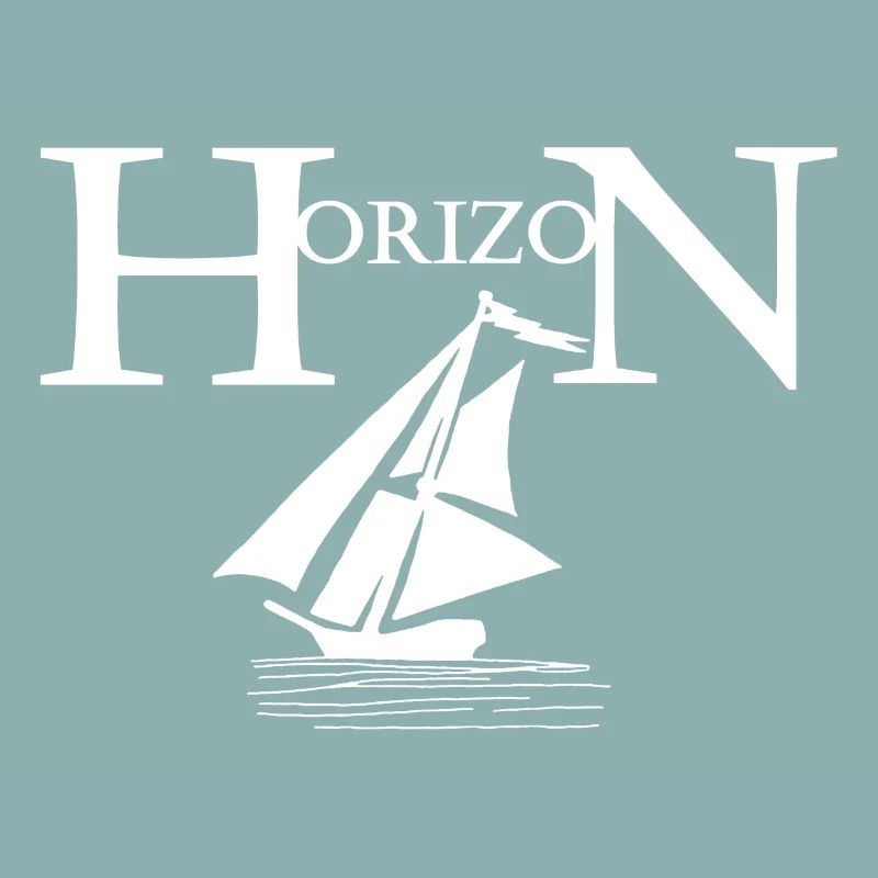 Weißes Boot und Horizont