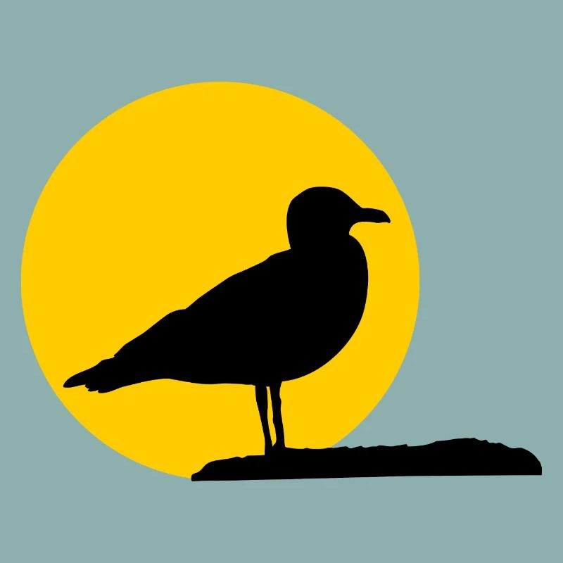 Mouette devant le soleil