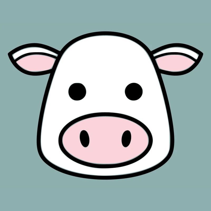 Mignonne Tête de Vache Visage Vector de la BD