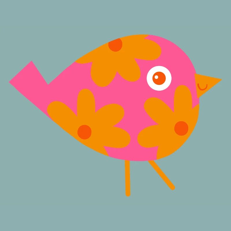 Blumenvogel Pop Art