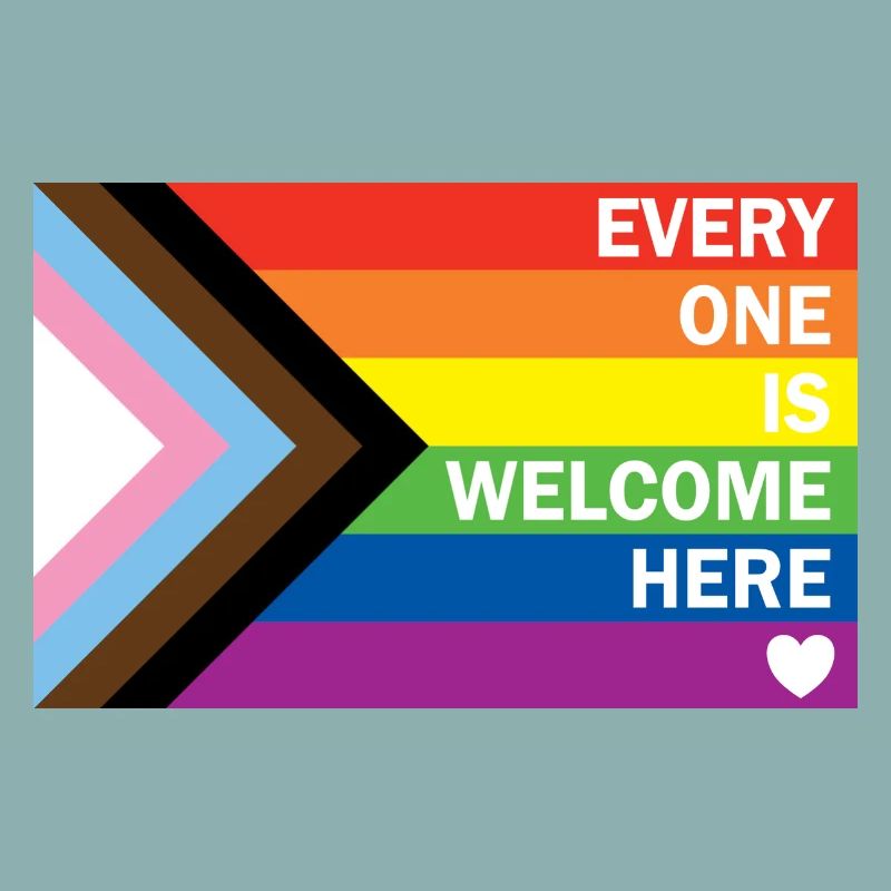 Progress Pride Flag – Everyone Is Welcome Here 