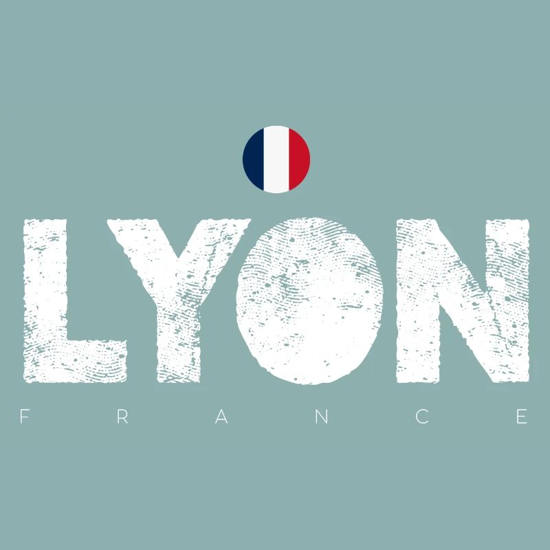 Texte en gras de Lyon avec drapeau français