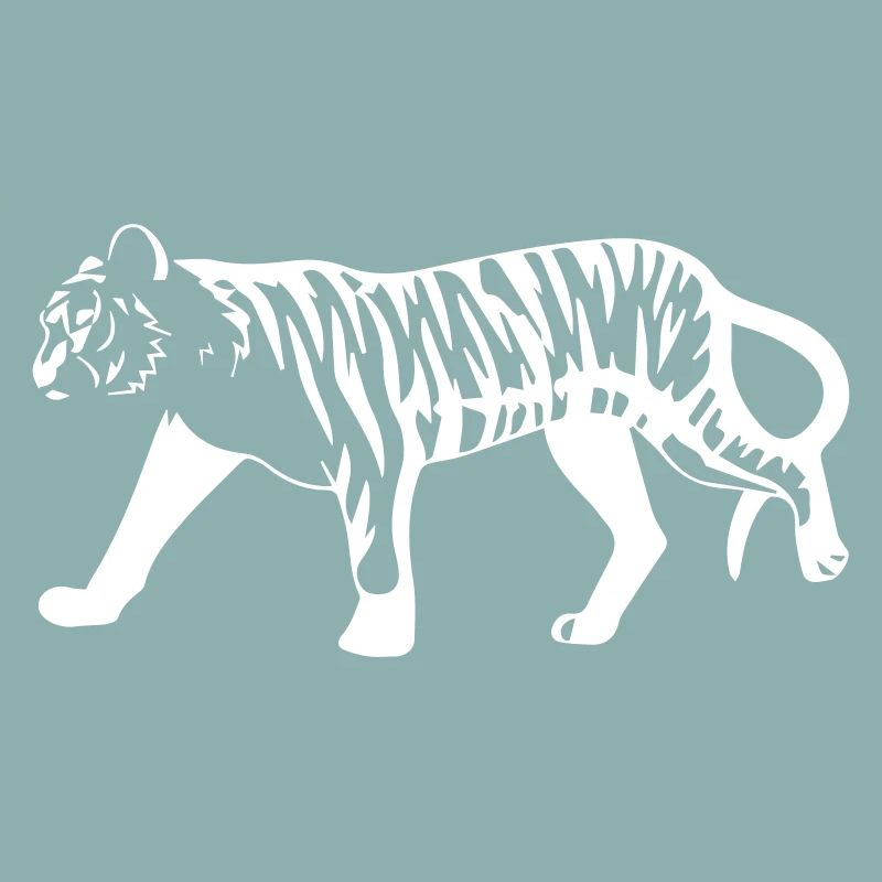 Stylized tiger with animal print