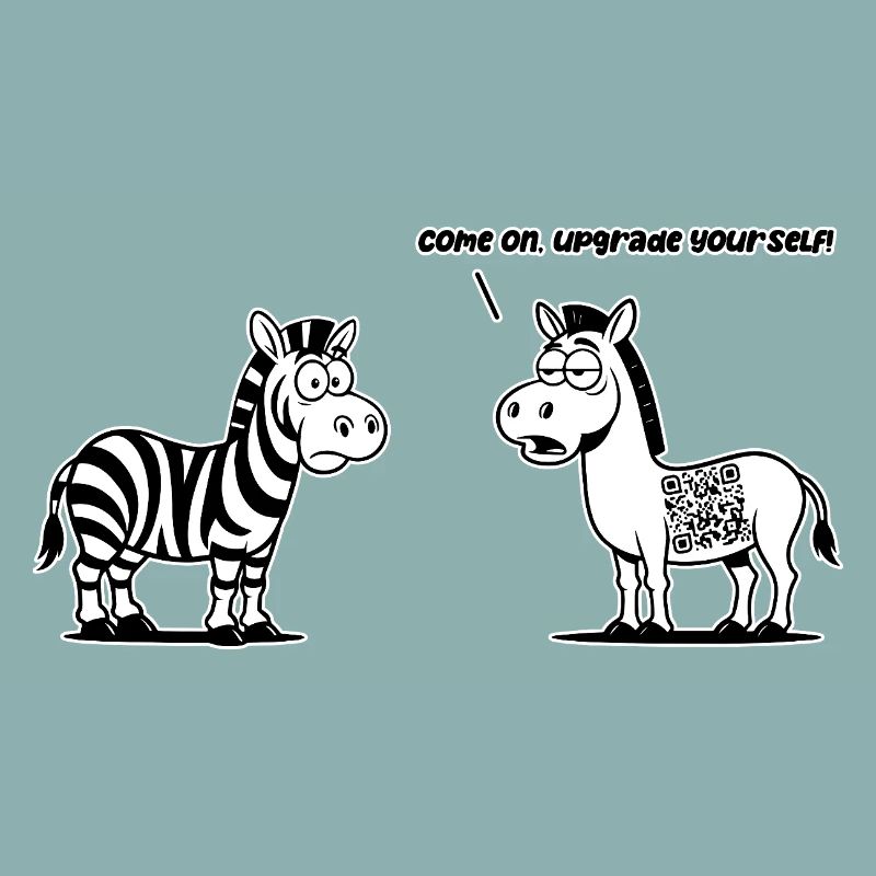 Lustiges Zebra mit QR-Code-Upgrade