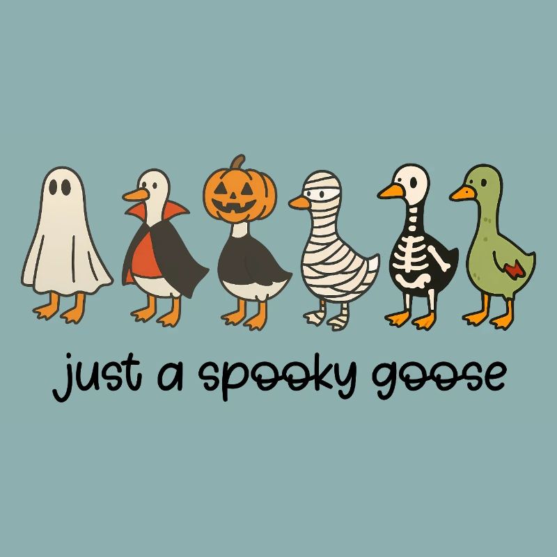 Creative Halloween illustration with enigmatic ducks