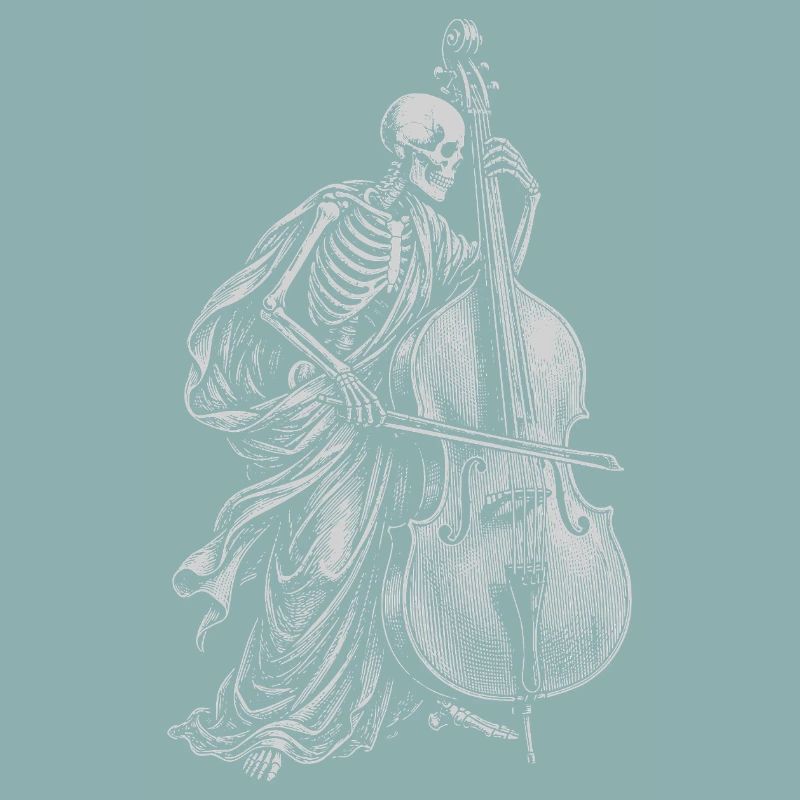 Skeleton spielt Kontrabass
