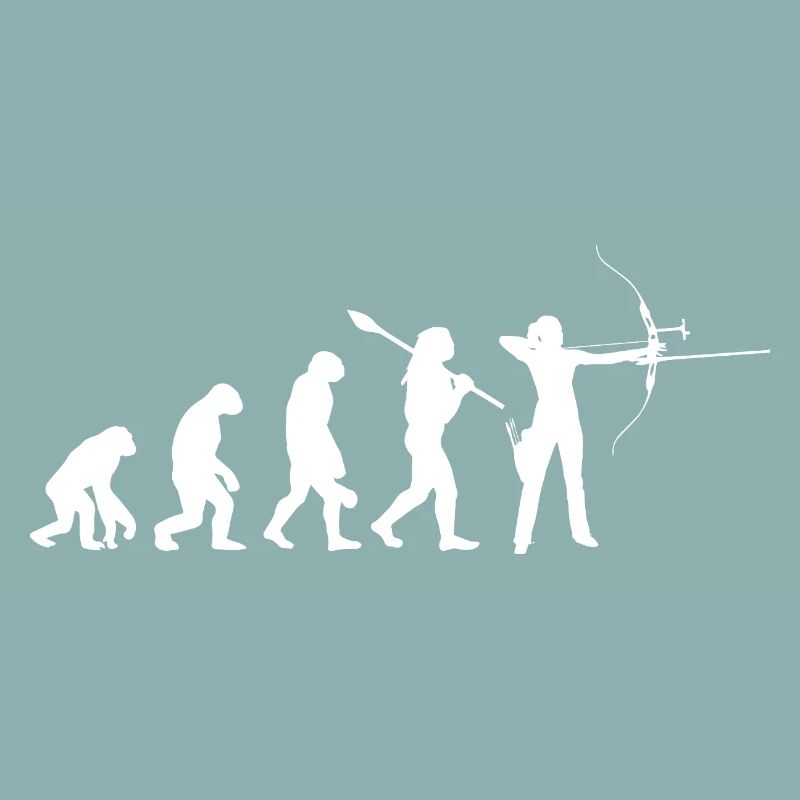 Evolution der Bogenschießfrau Bogenjägerin Sportgeschenk