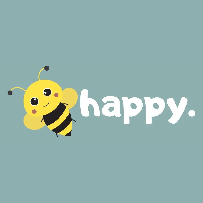 Abeille heureuse. Sois heureux. |conception d’abeille de jeu de mots drôle|