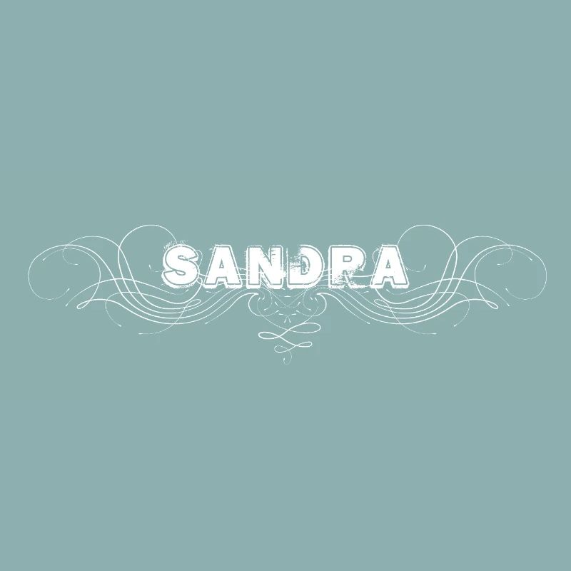 Lettrage SANDRA avec lignes décoratives