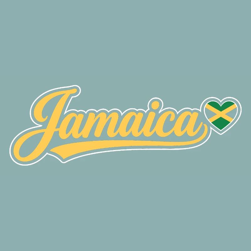 Script jamaïcain avec cœur de drapeau