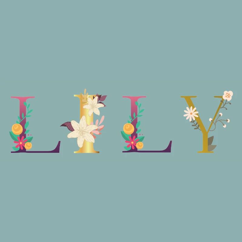 Nom de LILY décoré de fleurs