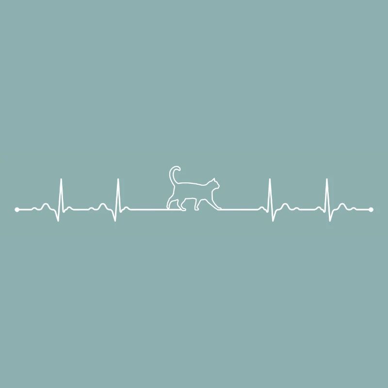 Battement de cœur ECG chat