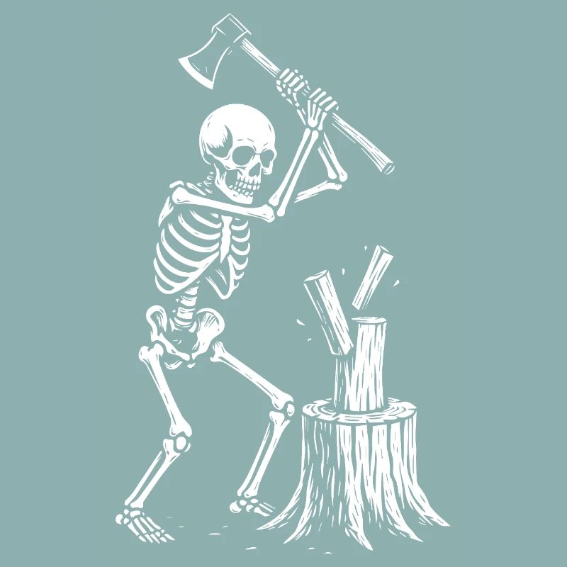 Skeleton Lumberjack Silhouette