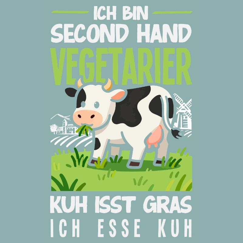 Second Hand Vegetarier Kuh Isst Gras Fleisch