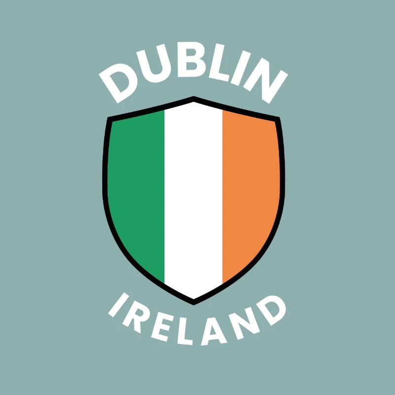 Dubliner Schild mit den Farben Irlands