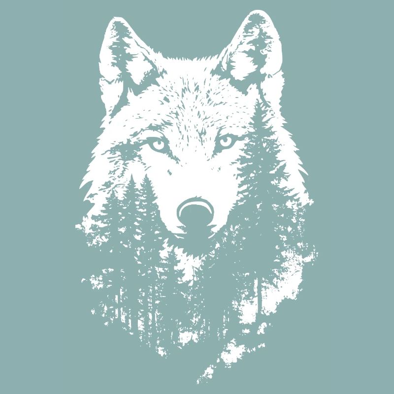 Wolf Face Forest Silhouette
