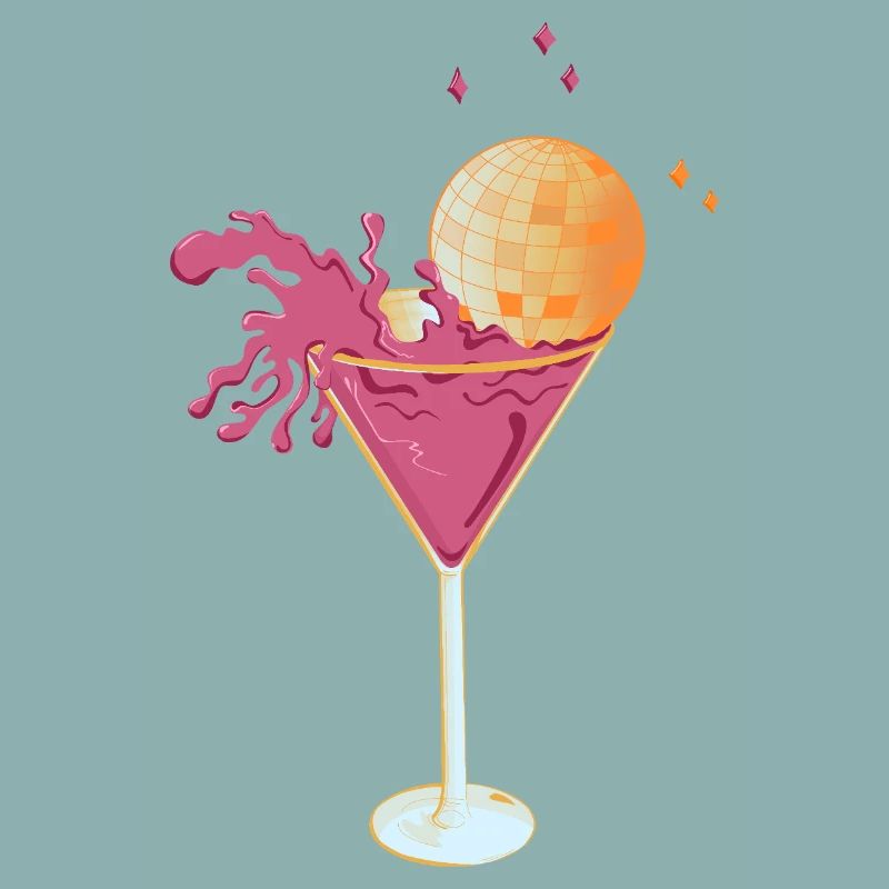 Disco Cocktail – Pinker Martini mit spritzender Di