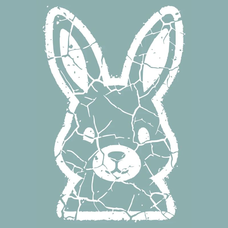 Bunny Head Grunge Vintage Easter Vector