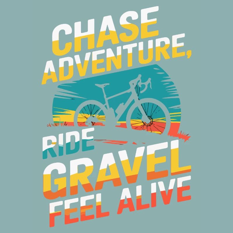Vélo de gravier graphique rétro avec slogan dynamique