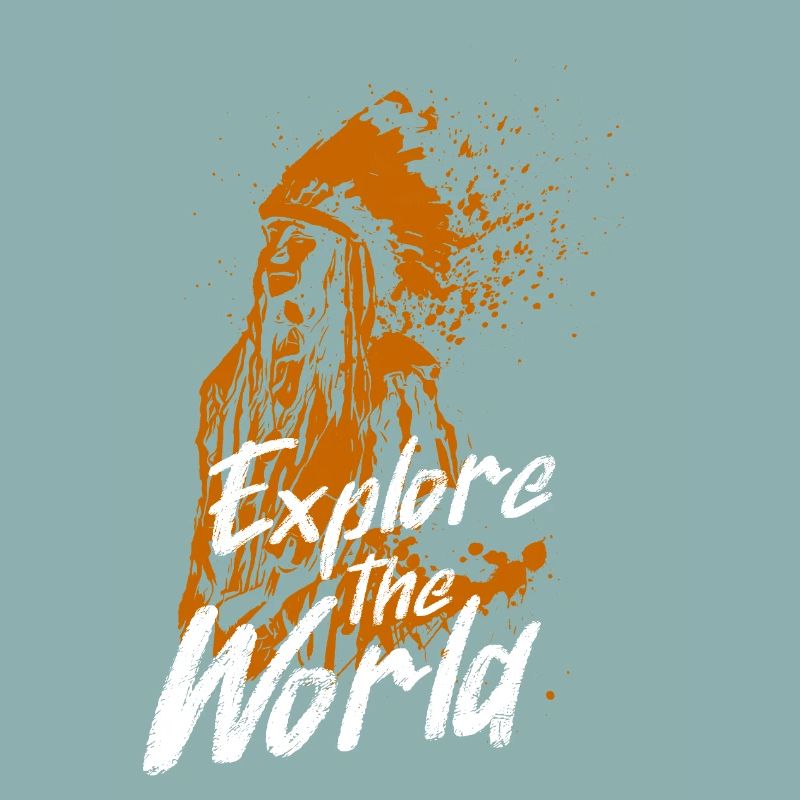 Explore the World Orange Mural with Indian