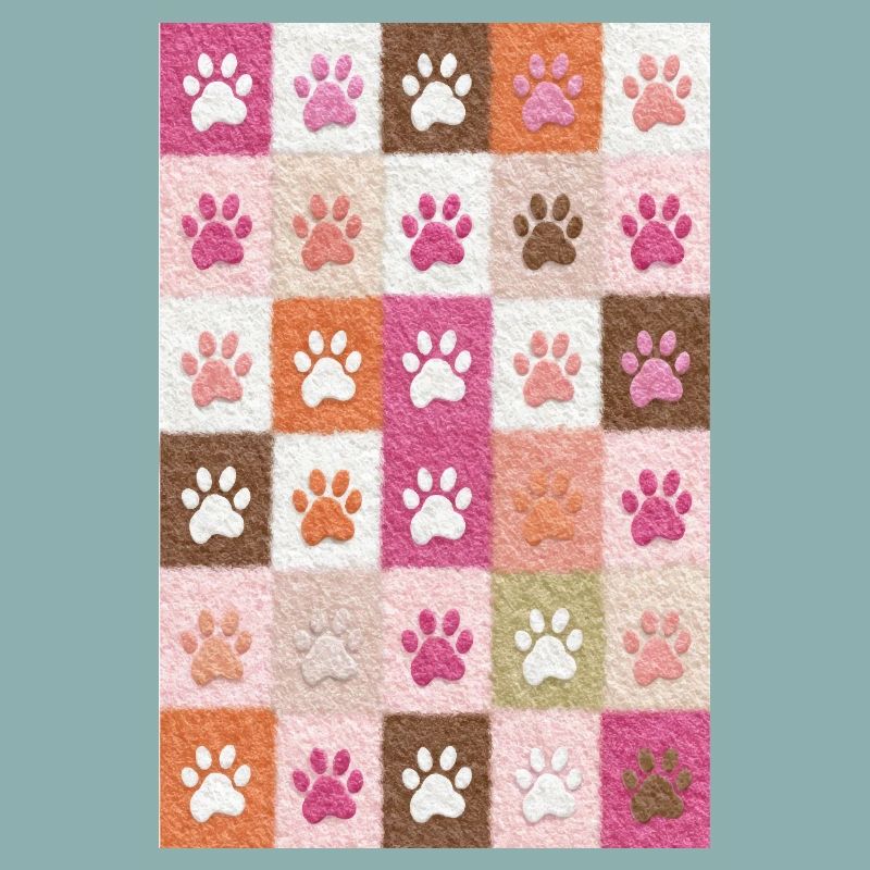 Pawprint Patchwork Plush Squares
