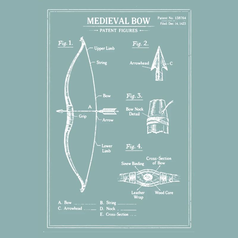 Illustration de plan d’arc médiéval