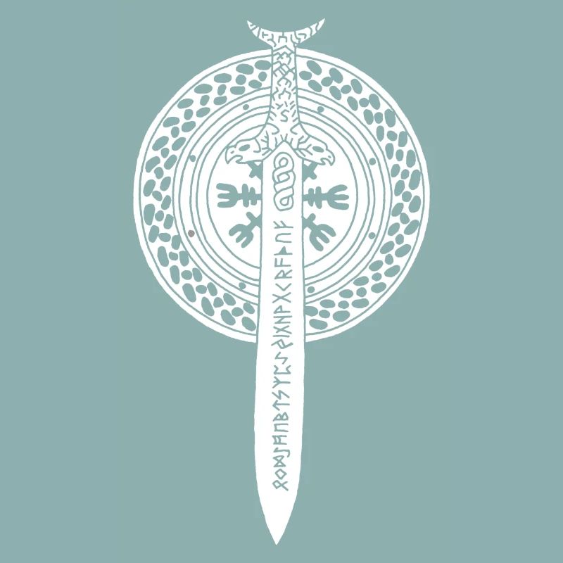 épée et bouclier viking (blanc)