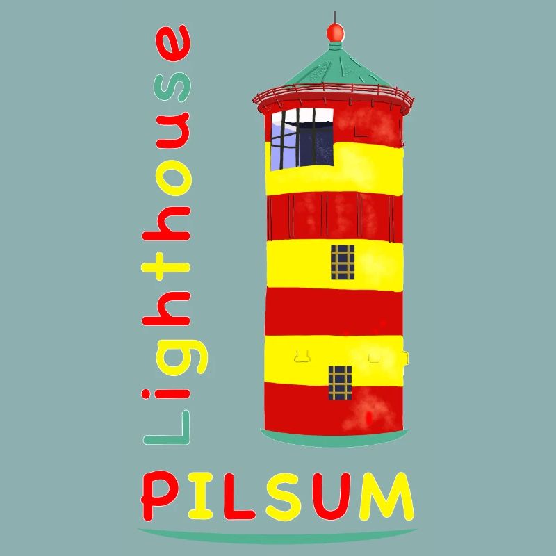 Phare de Pilsum, point de repère, dessin.