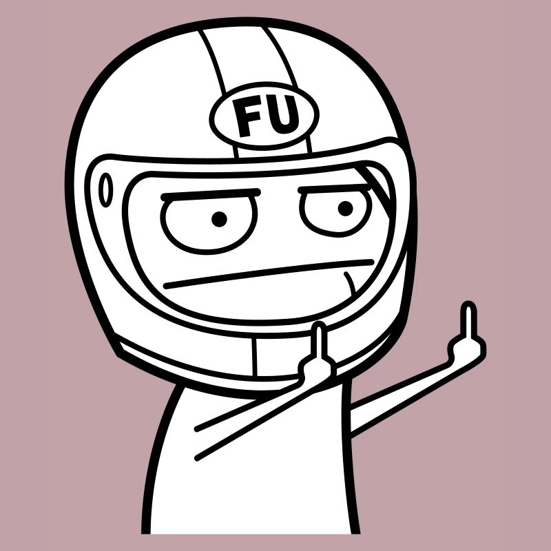 FU Meme with motorcycle helmet (colors can be changed)