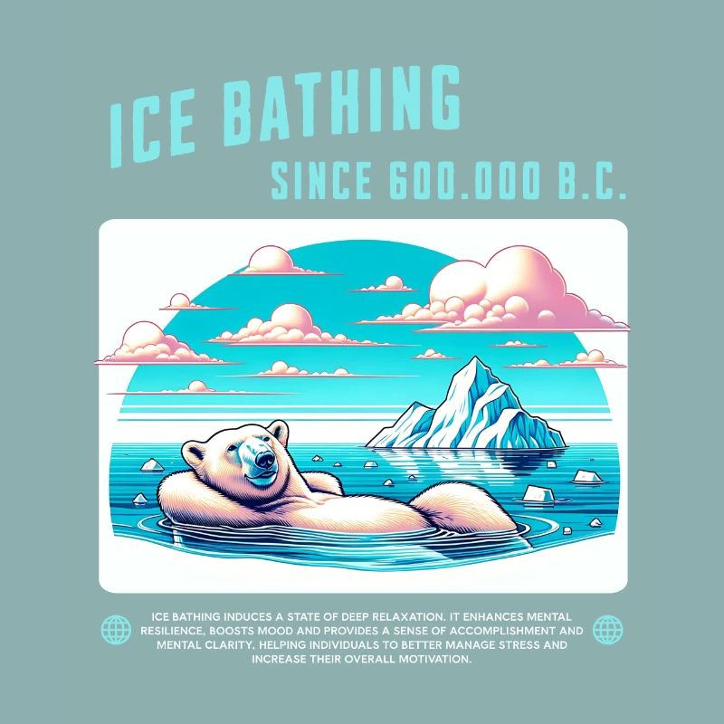 entspannter Eisbär beim Eisbaden in der Arktis