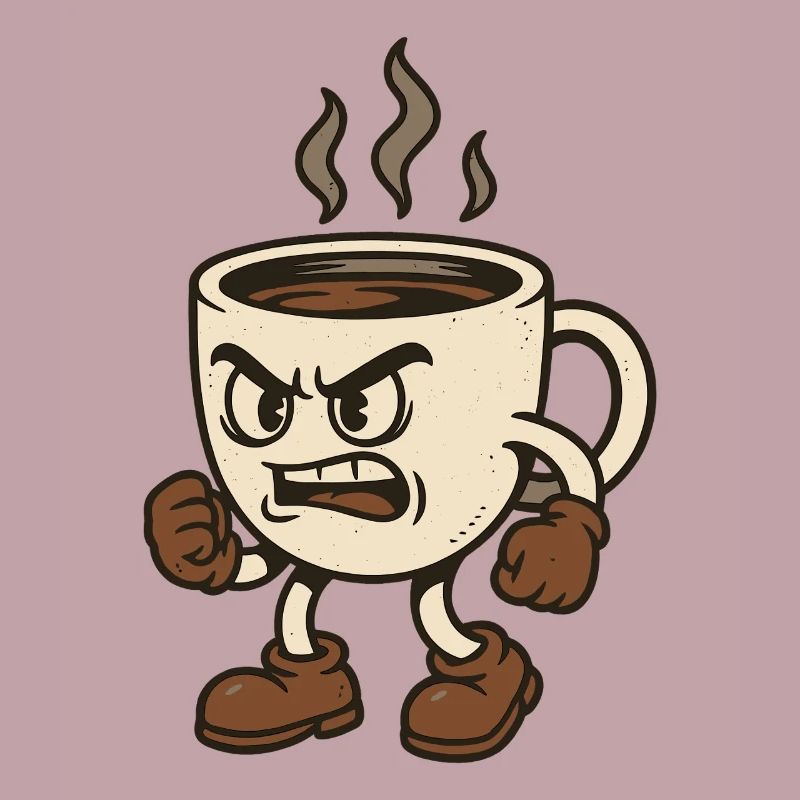 Tasse à café délicate avec pose de combat