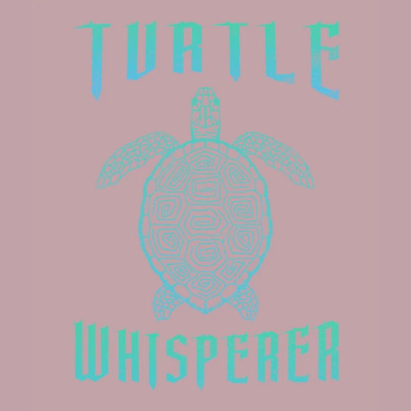 Turtle Whisperer Sea Turtle Teal Gradient Graphic