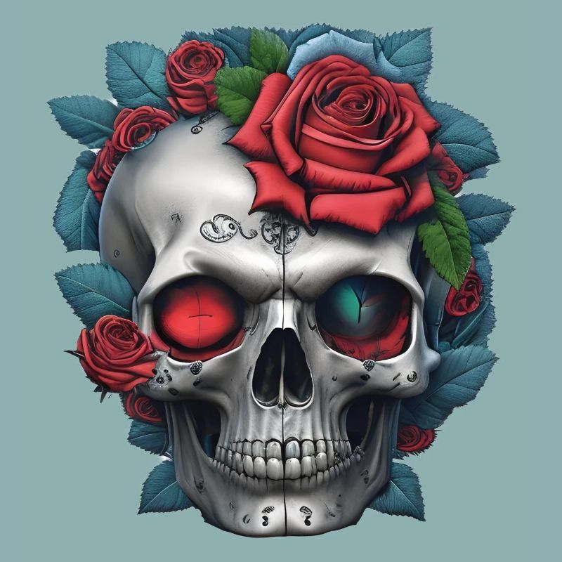Skull with roses