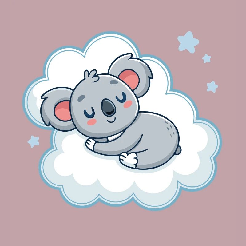 Dreamy Koala on Blue Cloud