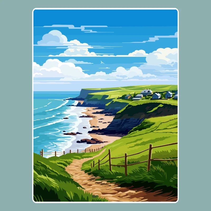 Crackington Haven Cornouailles Angleterre Affiche de voyage
