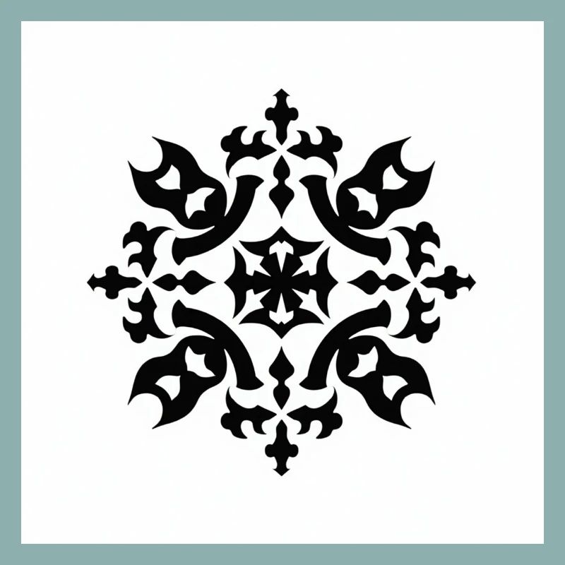 Motif complexe de flocon de neige noir